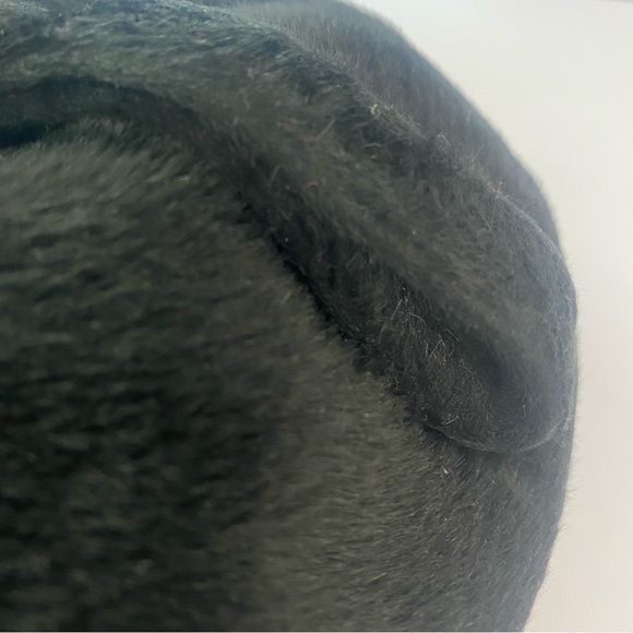 Vintage 1950s 60s Helios Made in Italy Black velour fur felt Pillbox hat - Picture 13 of 14